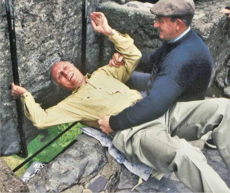 kissing blarney stone